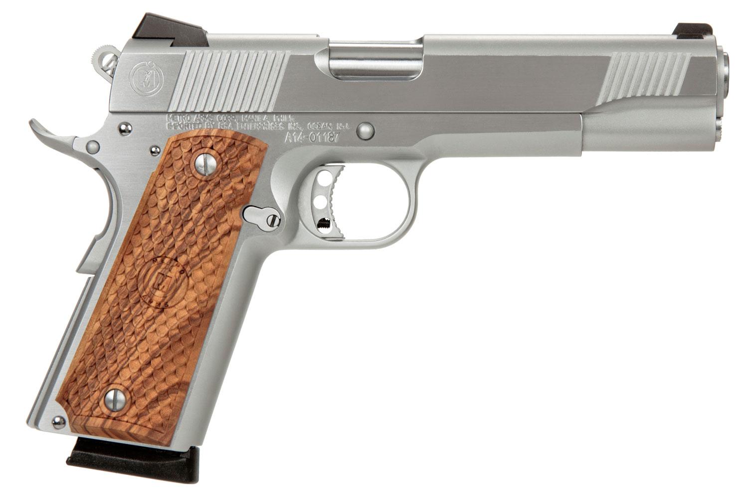 Buy American Classic 1911 Pistol AC9G2C, 9mm, 5", Hardwood w/MAC Logo Grips, Blued Finish, 8 Rds Online » Bersa Guns