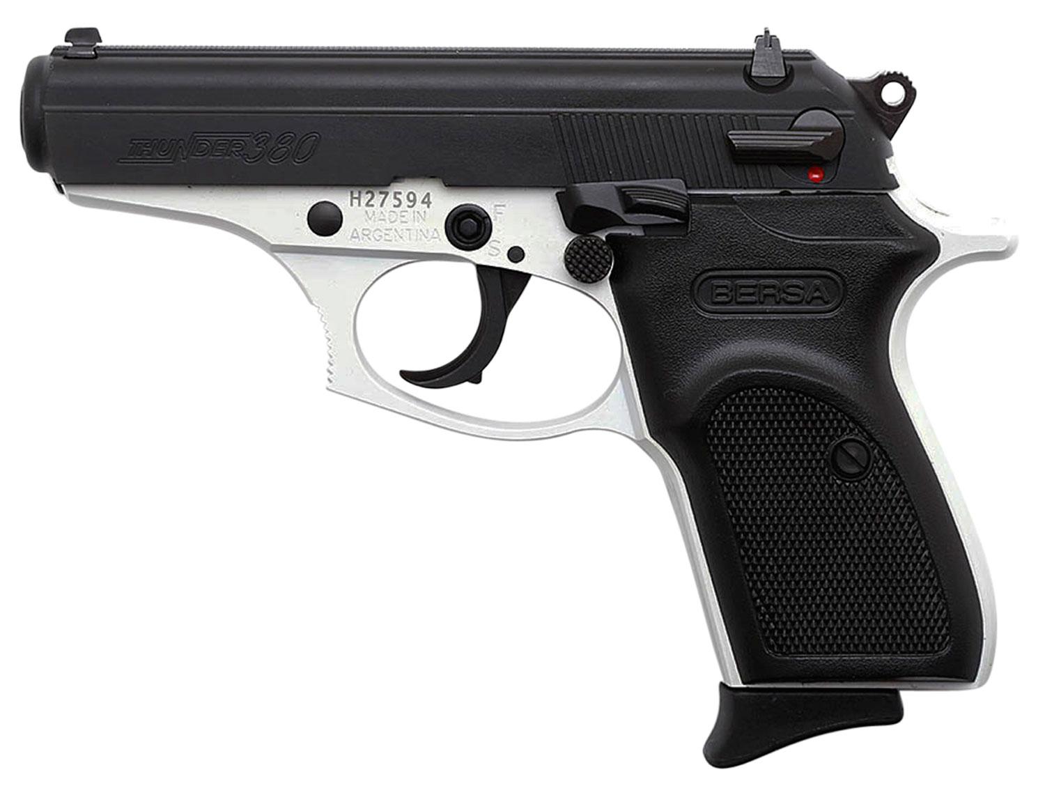 Buy Bersa Thunder 380 Pistol T380WHT8, 380 Automatic Colt Pistol ACP, 3.5", Black Polymer Grips, White Cerakote Finish, 8 Rds Online » Bersa Guns