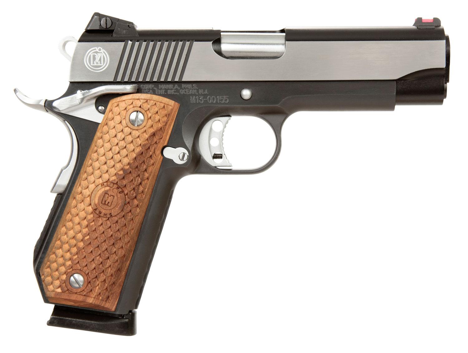 Buy MetroArms 1911 Bobcut Pistol M19BC45BC, 45 ACP, 4.25", Hardwood w/MAC Logo Grips, Black Chrome Finish, 8 Rds Online » Bersa Guns